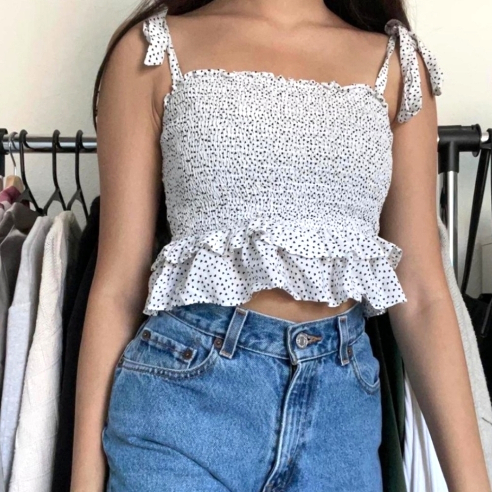 PRINCESS POLLY Heart Cropped Top Size 4